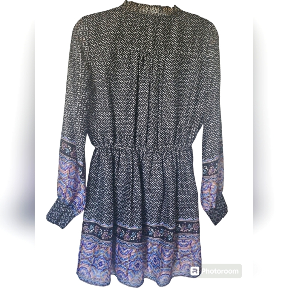 Aque Floral Mini Dress Size M - Picture 3 of 5